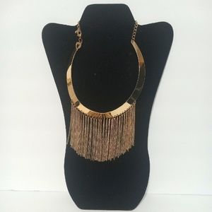 Gold tone Fringe Collar